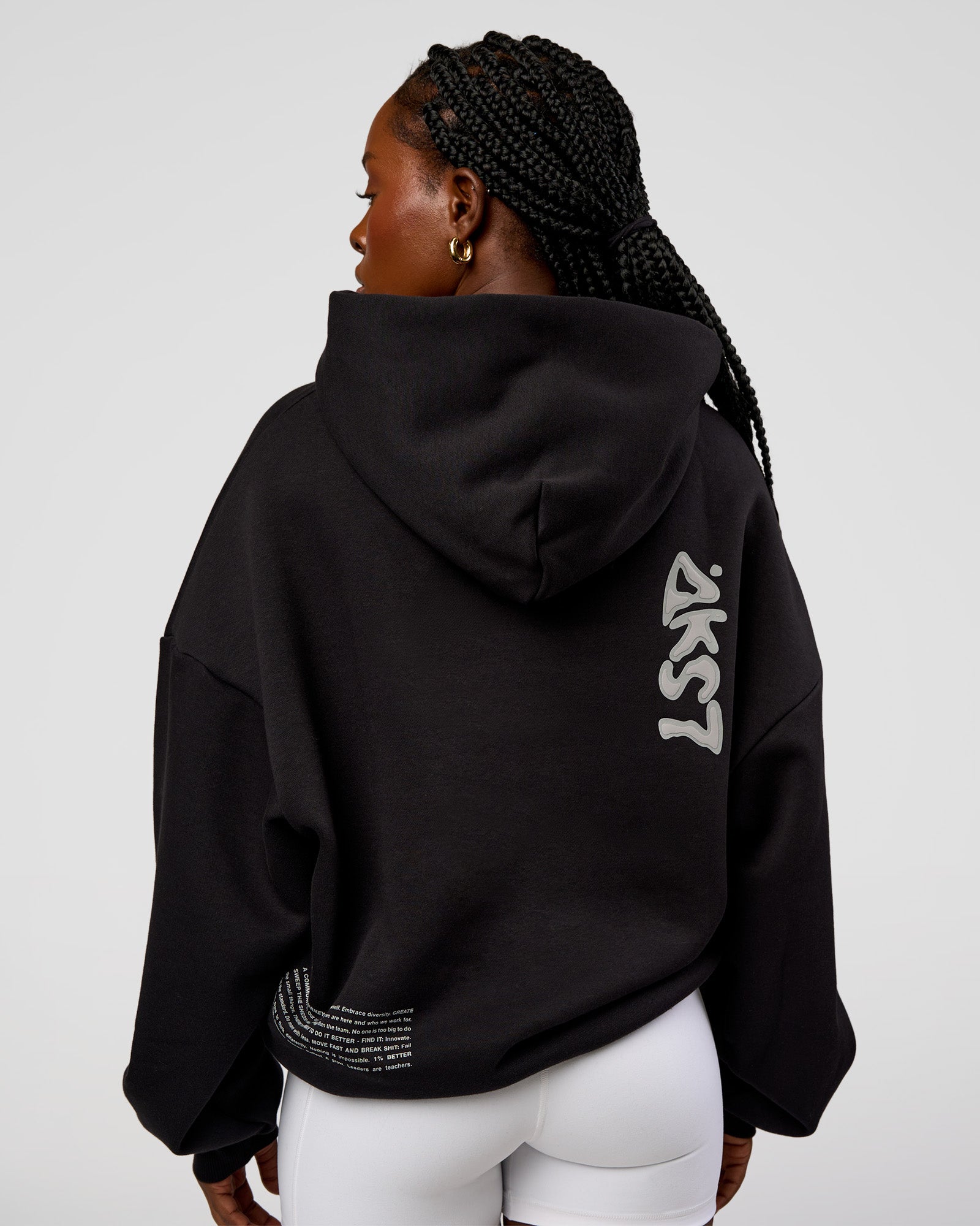 Static Grit Unisex Boxy Hoodie - Black-Alloy
