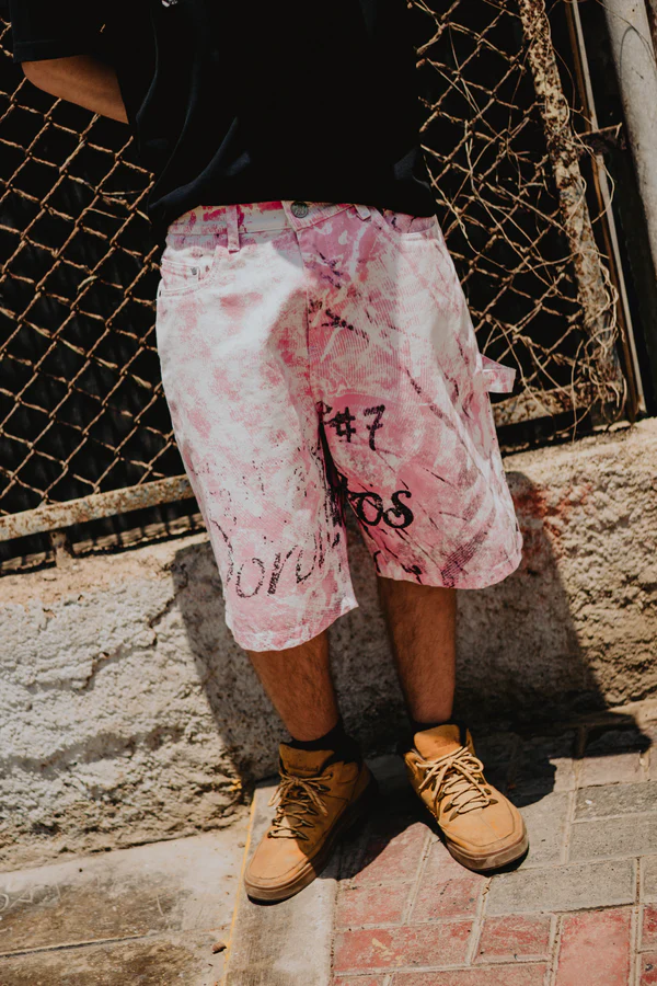 Pink carpenter jort