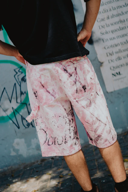 Pink carpenter jort