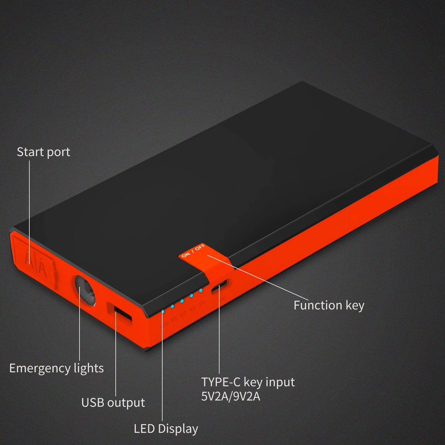 Gehopow A13 Portable 12V Jump Starter Power Bank High Power Car Battery Jump Starter
