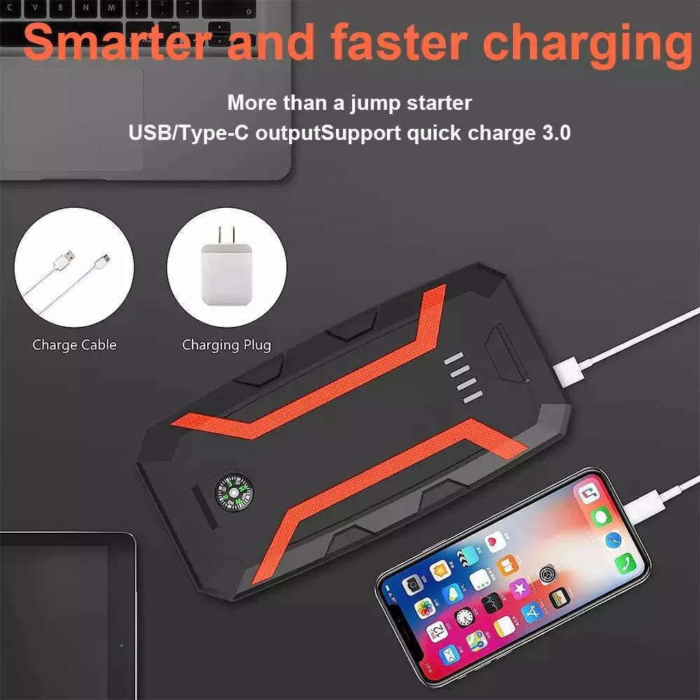 A2 Car Battery Booster Charger Jump Starter with Compass