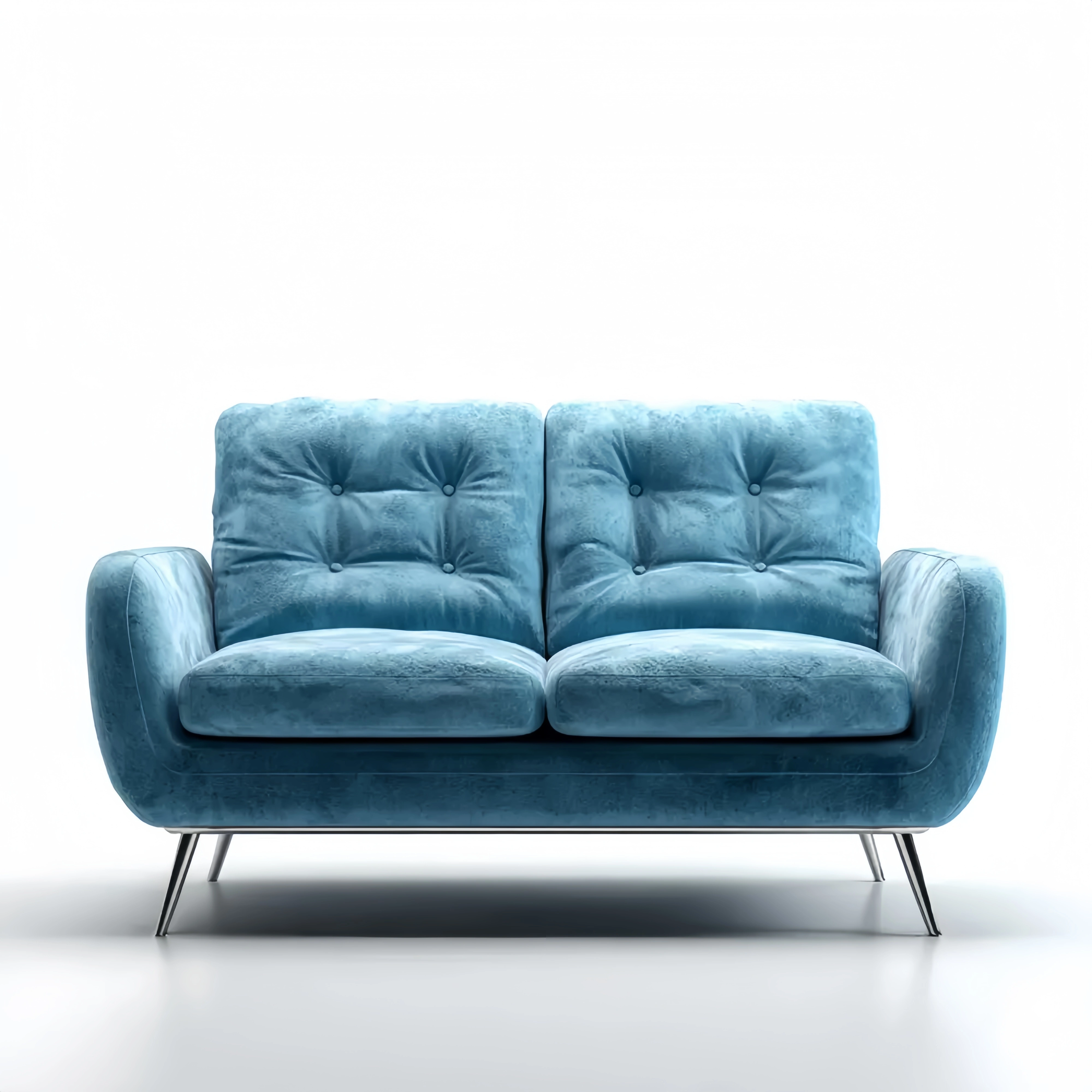 Sofá de dos plazas Terciopelo 150x90x85 cm - Azul - Diseño Moderno