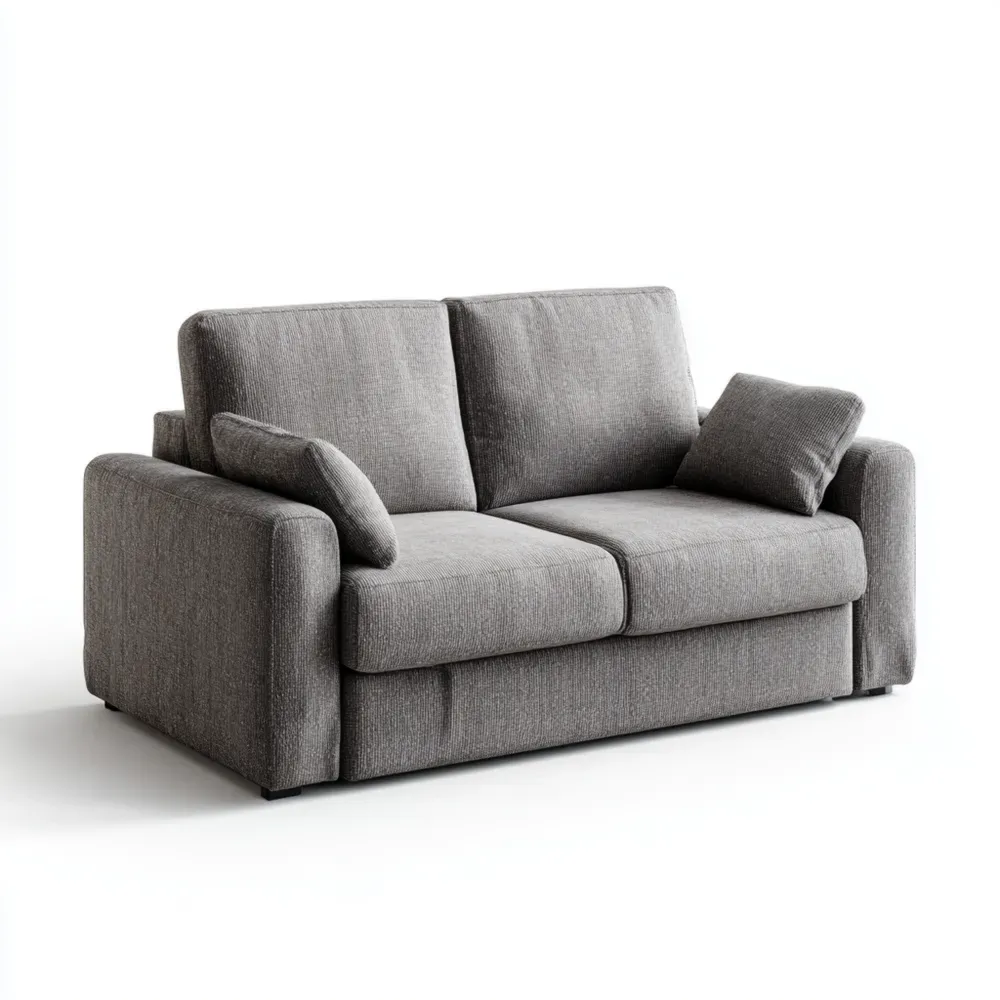 Sofá de dos plazas Tela 150x85x90 cm - Gris - Diseño Moderno