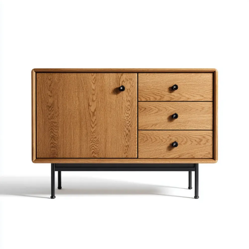 Aparador de Madera 90x40x75 cm - Roble - Diseño Moderno