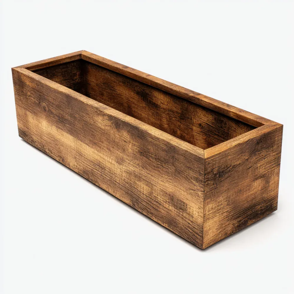 Macetero de madera rústica 80x20x18 cm - Color Marrón