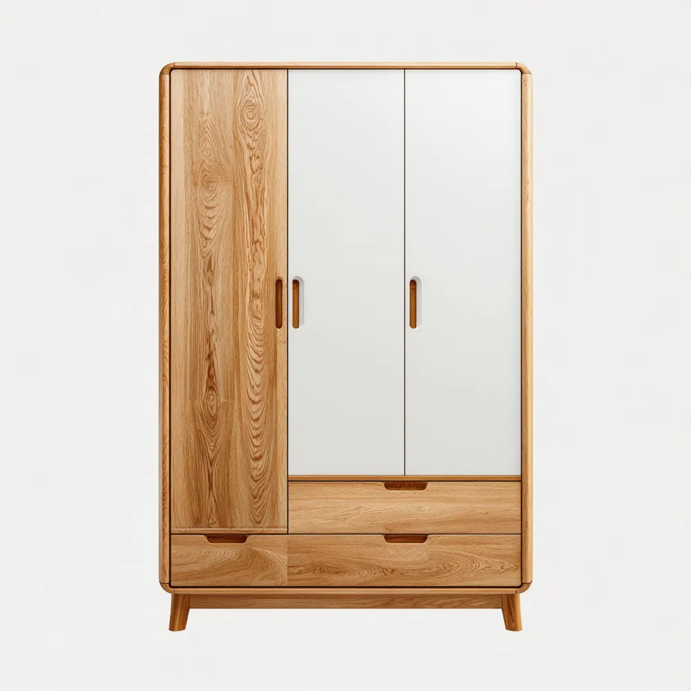 Armario de Madera con Puertas Blancas 120x60x200 cm - Diseño Contemporáneo