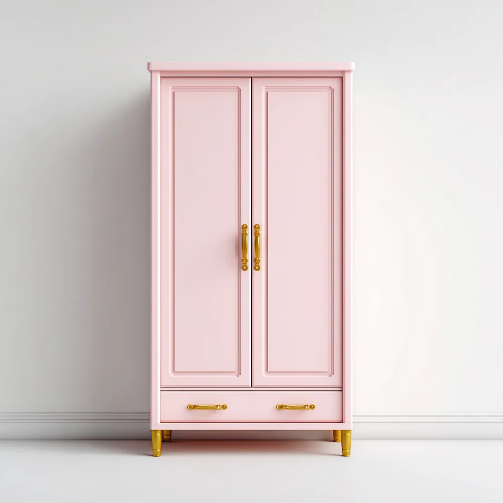 Armario de Madera 180x80x50 cm - Rosa - Estilo Clásico