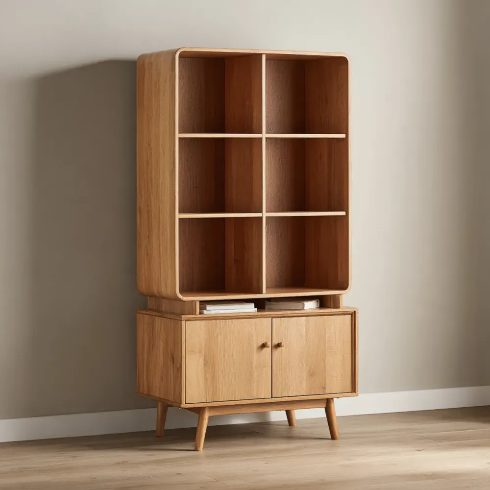 Estantería de Madera 80x35x180 cm - Marrón Claro - Almacenamiento Moderno