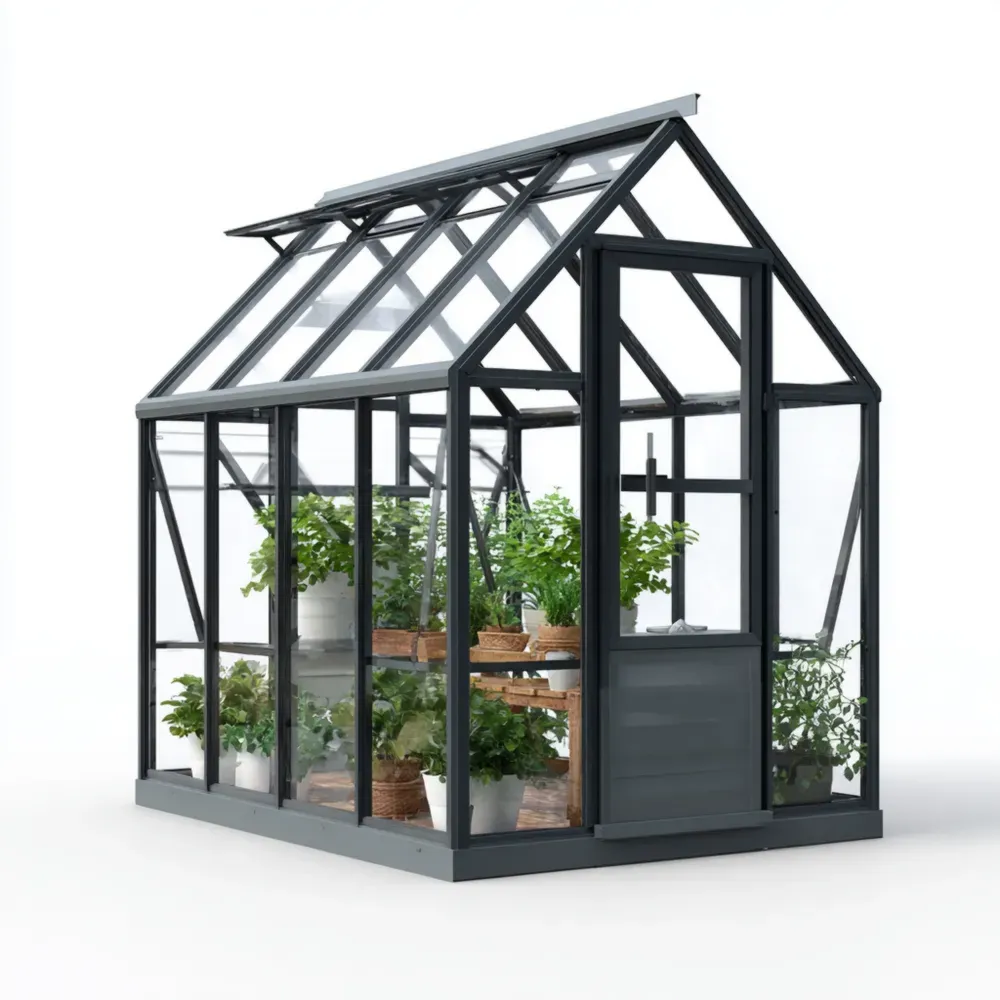 Invernadero de aluminio 250x200x215 cm – Negro