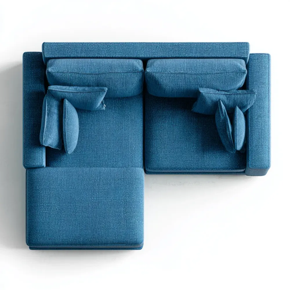 Sofá seccional 225x150x90 cm – Azul – Diseño moderno