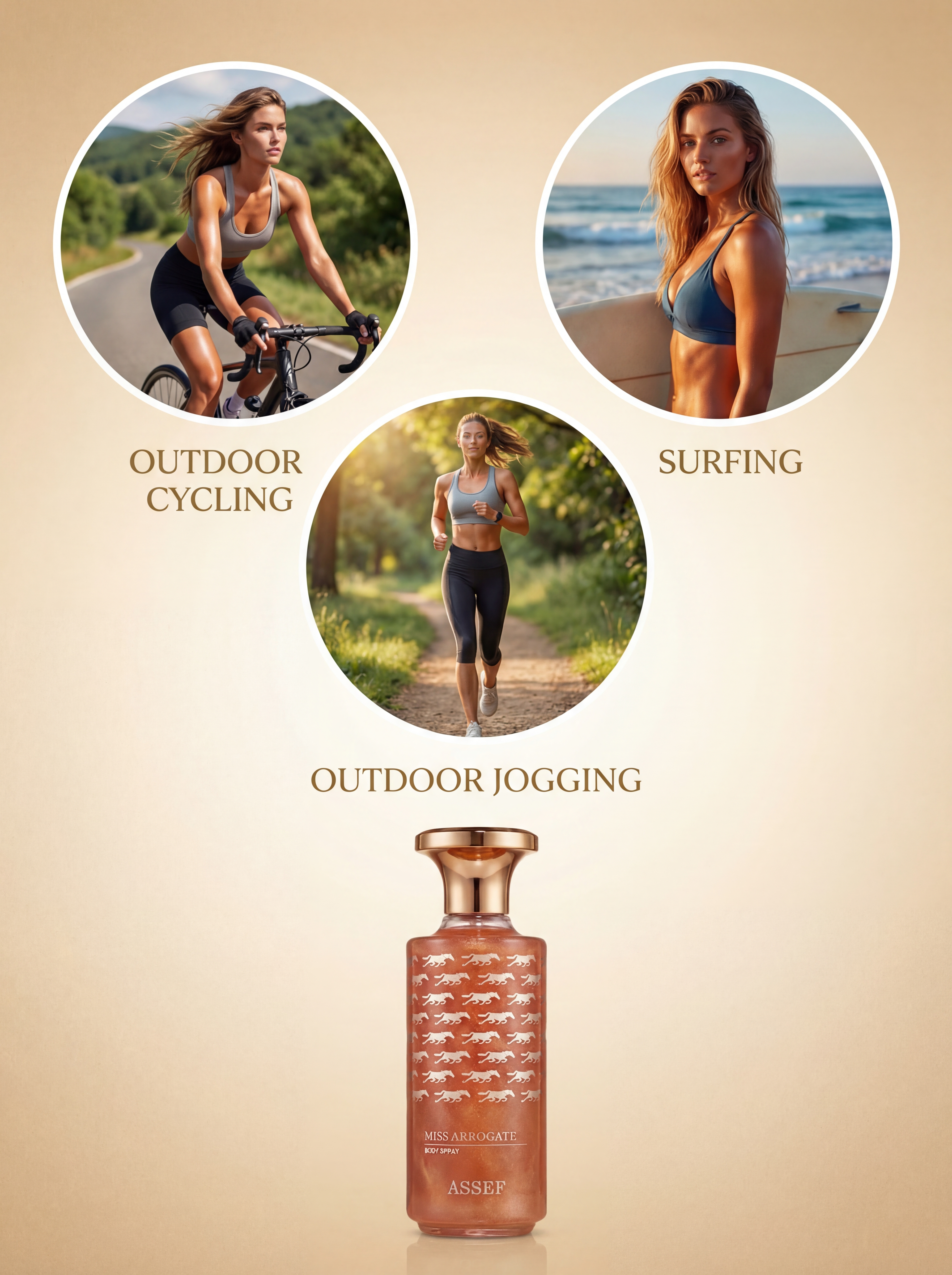 ASSEF Miss Arrogate | Skin-Glowing Gold Shimmer Body Spray for Women - 250ml