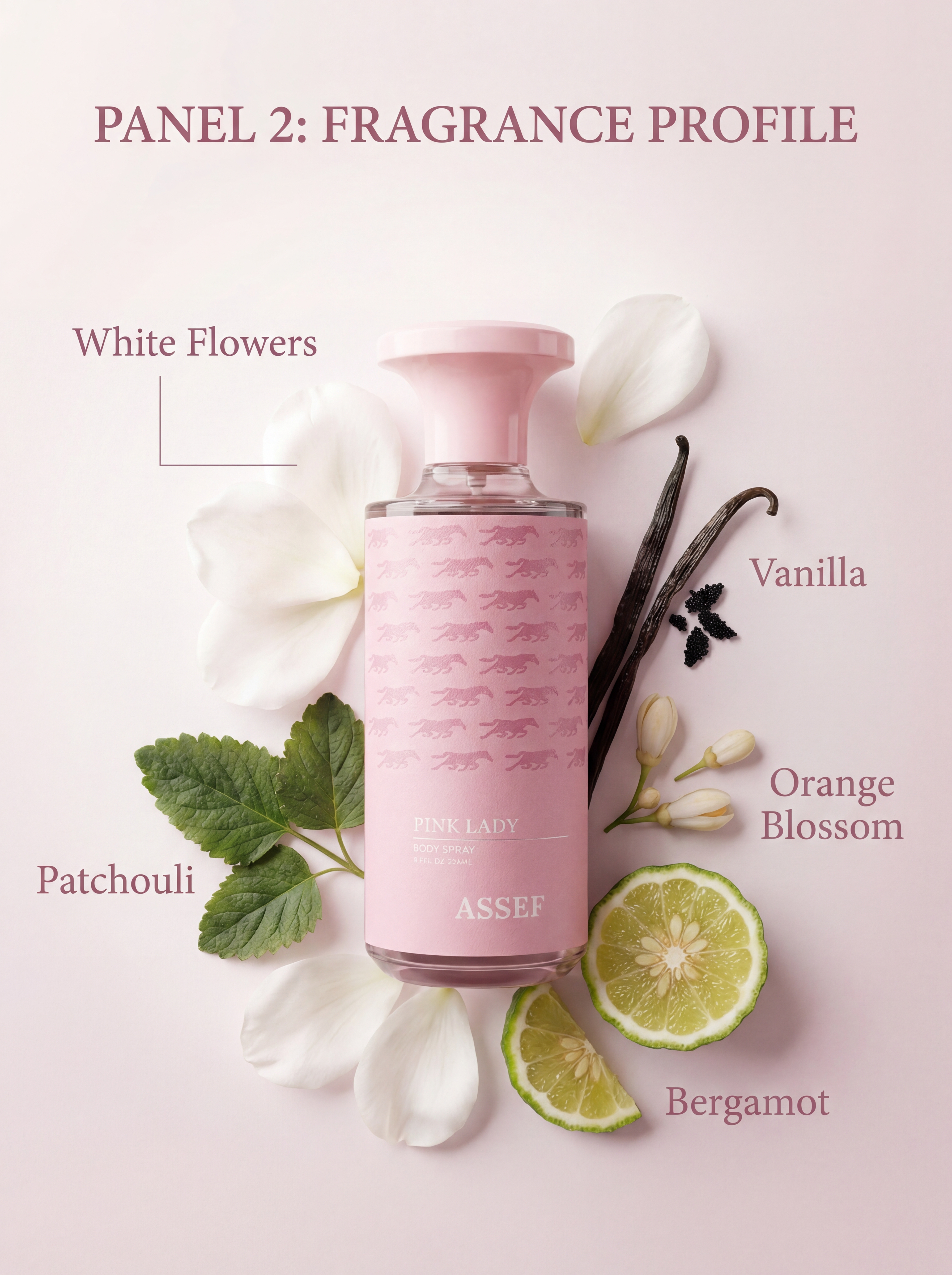 ASSEF Pink Lady | Long-Lasting Floral & Intimate Body Spray for Women - 250ml