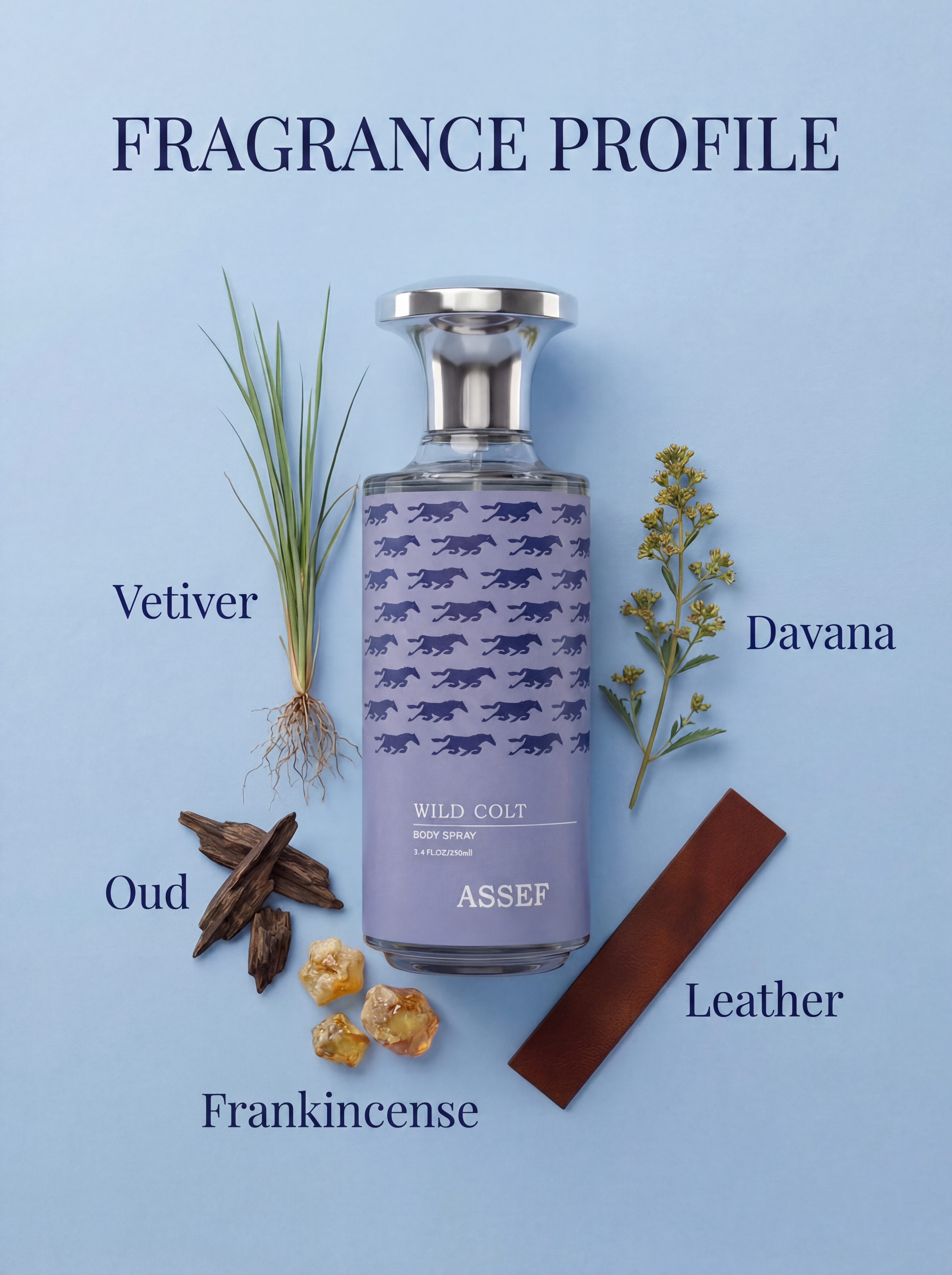 ASSEF Wild Colt | Bold Unisex Signature Scent with Oud & Leather - 250ml