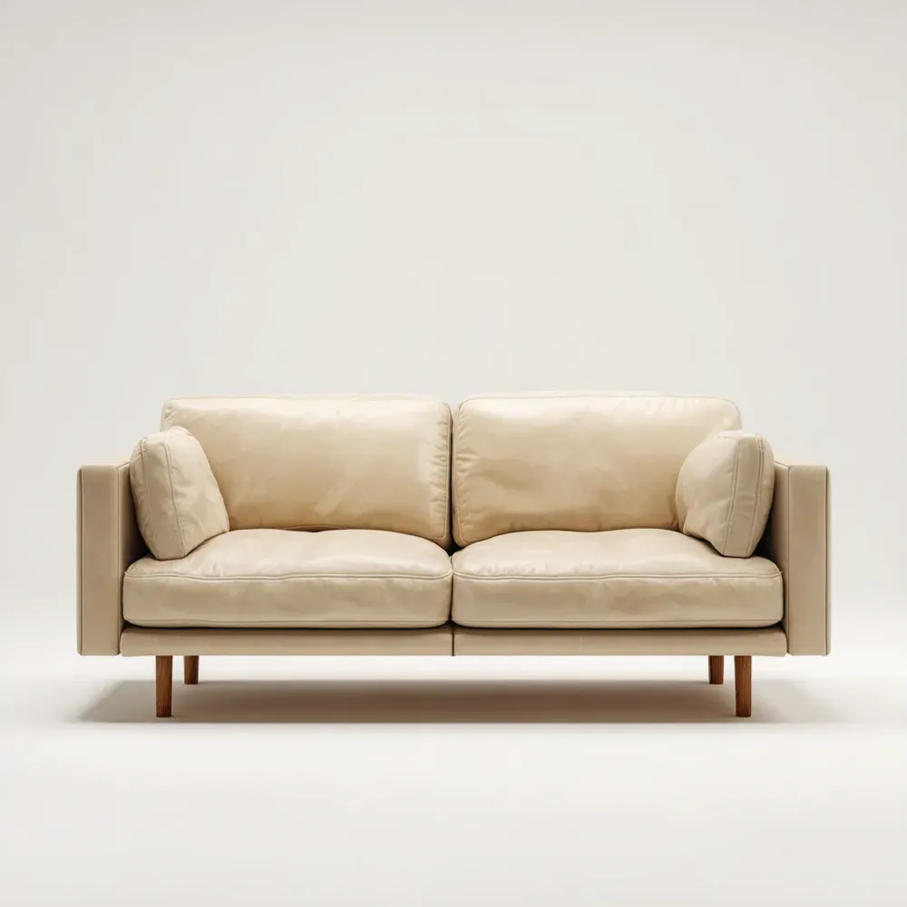 Sofá de 2 plazas Tapizado 180x90x85 cm – Beige – Diseño Contemporáneo