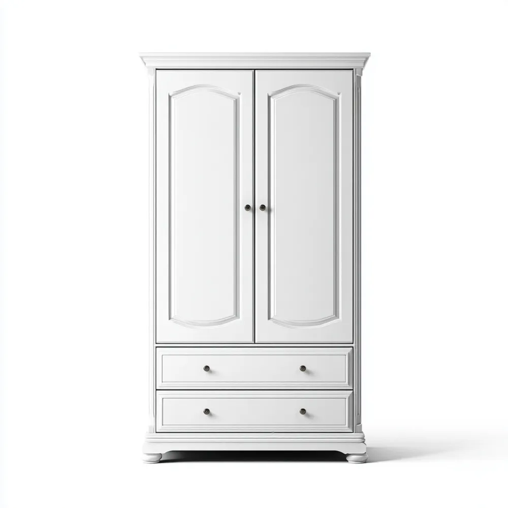 Armario de madera 120x200x50 cm - Blanco - Diseño clásico