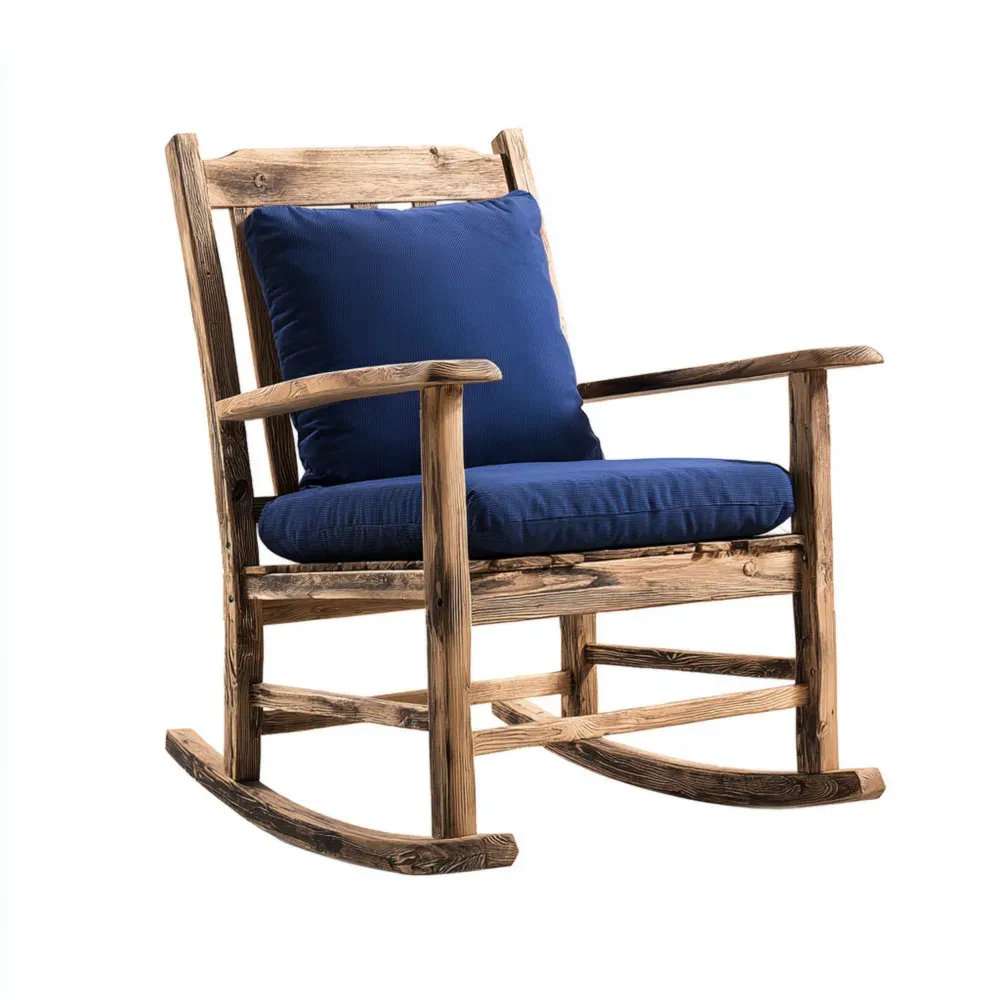 Mecedora de Jardín de Madera 80x90x100 cm - Azul - Estilo Rústico