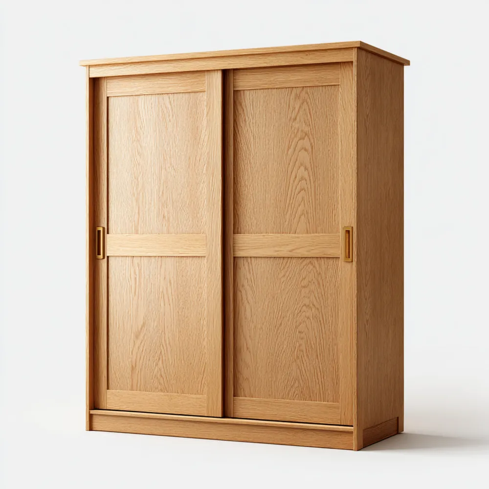 Armario de madera con puertas correderas 180x60x200 cm - Roble - Diseño contemporáneo