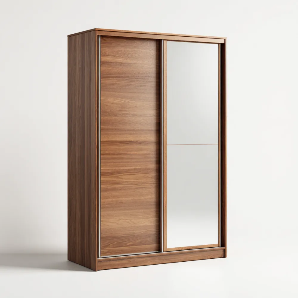 Armario de Puertas Correderas de Madera y Espejo 200x60x220 cm - Diseño Moderno