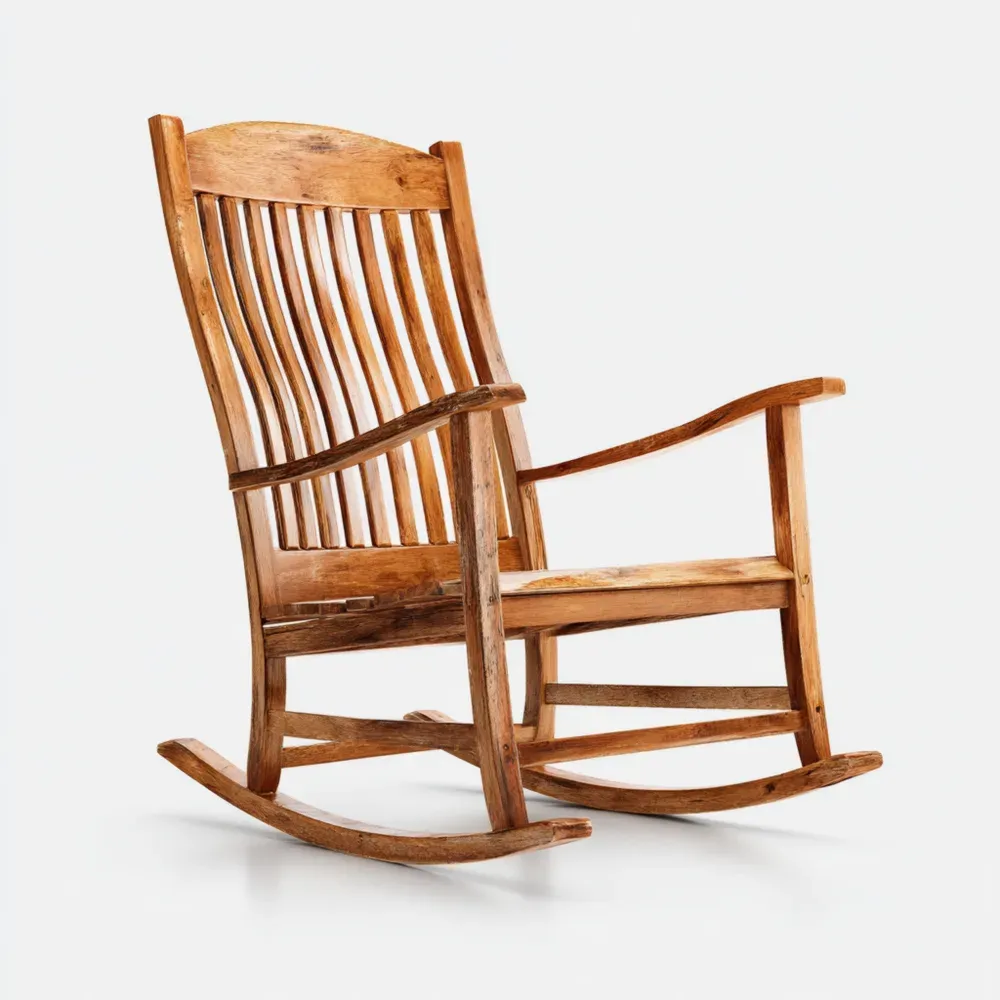 Silla Mecedora de Madera Maciza 100x65x90 cm para Jardín – Acabado Natural – Diseño Clásico