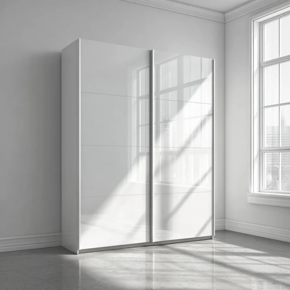 Armario de Puertas Correderas 150x200x60 cm – Blanco – Diseño Moderno