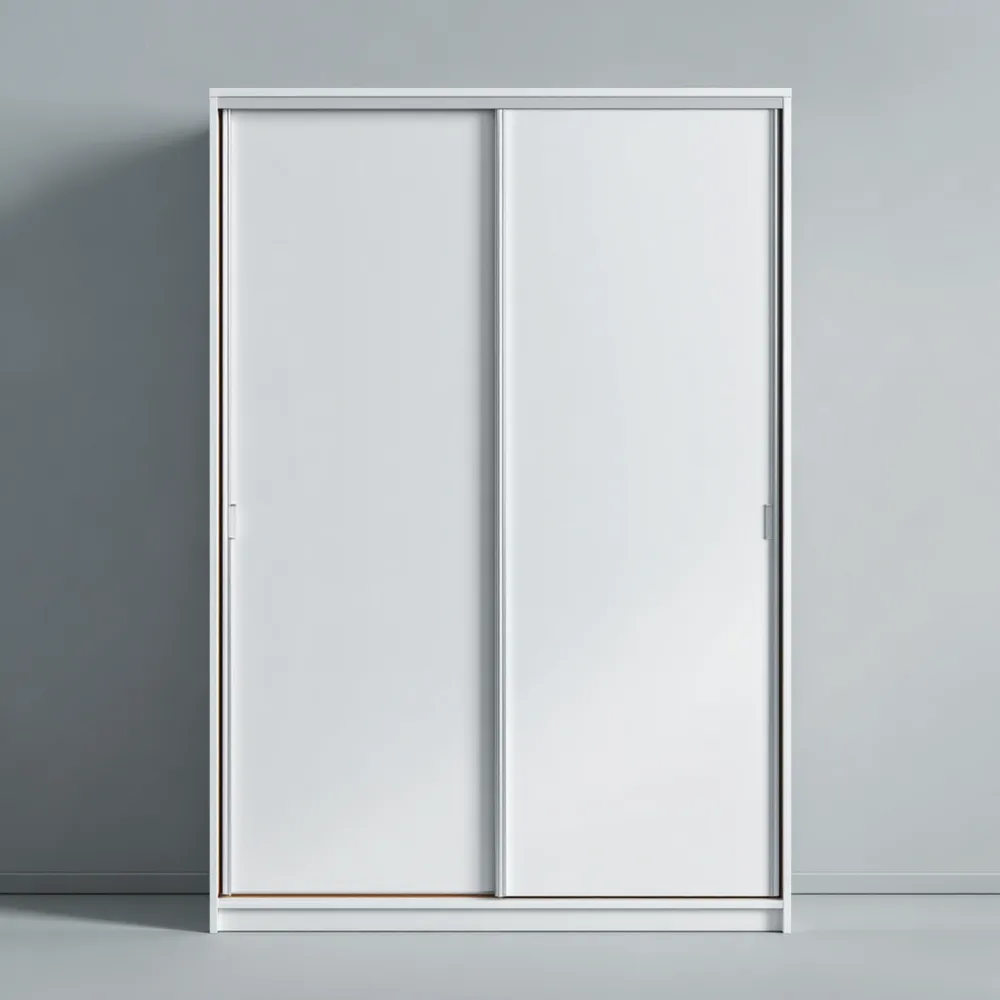 Armario con puertas correderas 120x200x60 cm – Blanco – Diseño minimalista