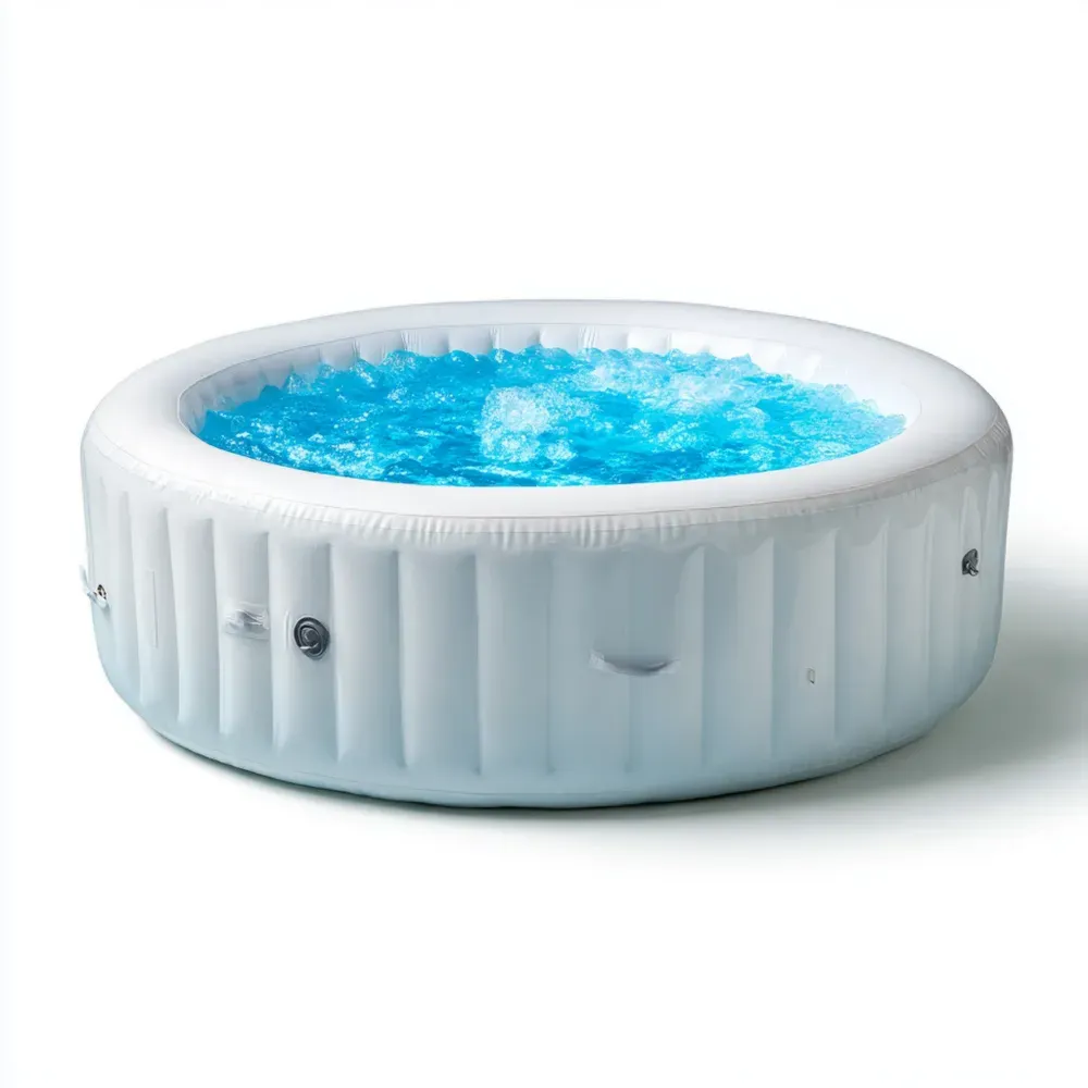 Jacuzzi hinchable redondo 180x180x70 cm - PVC - Blanco - Terapia de relajación