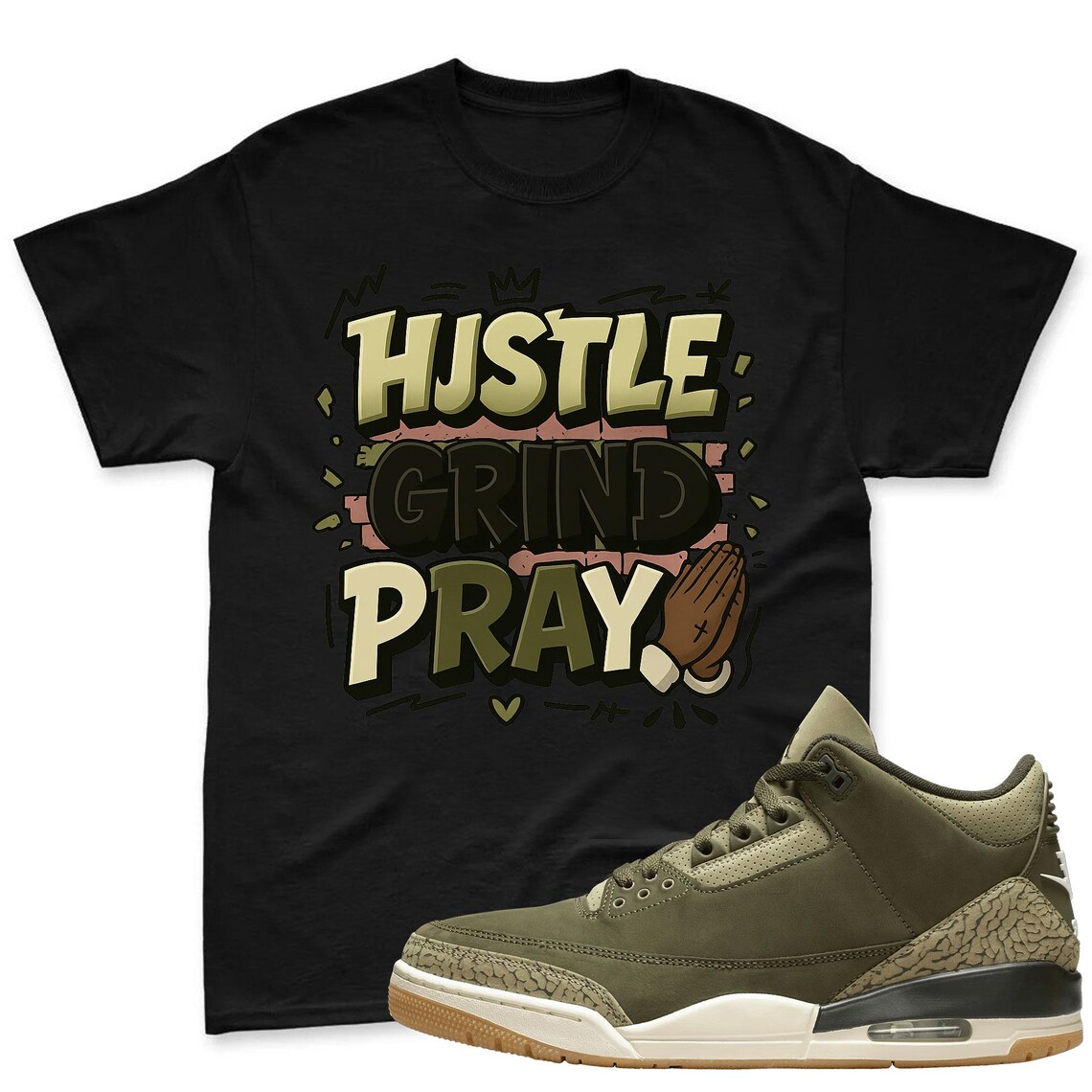 Queen Shirt To Match Jordan 3 Family Affair Medium Olive Sneaker - Sneaker Match Shirt