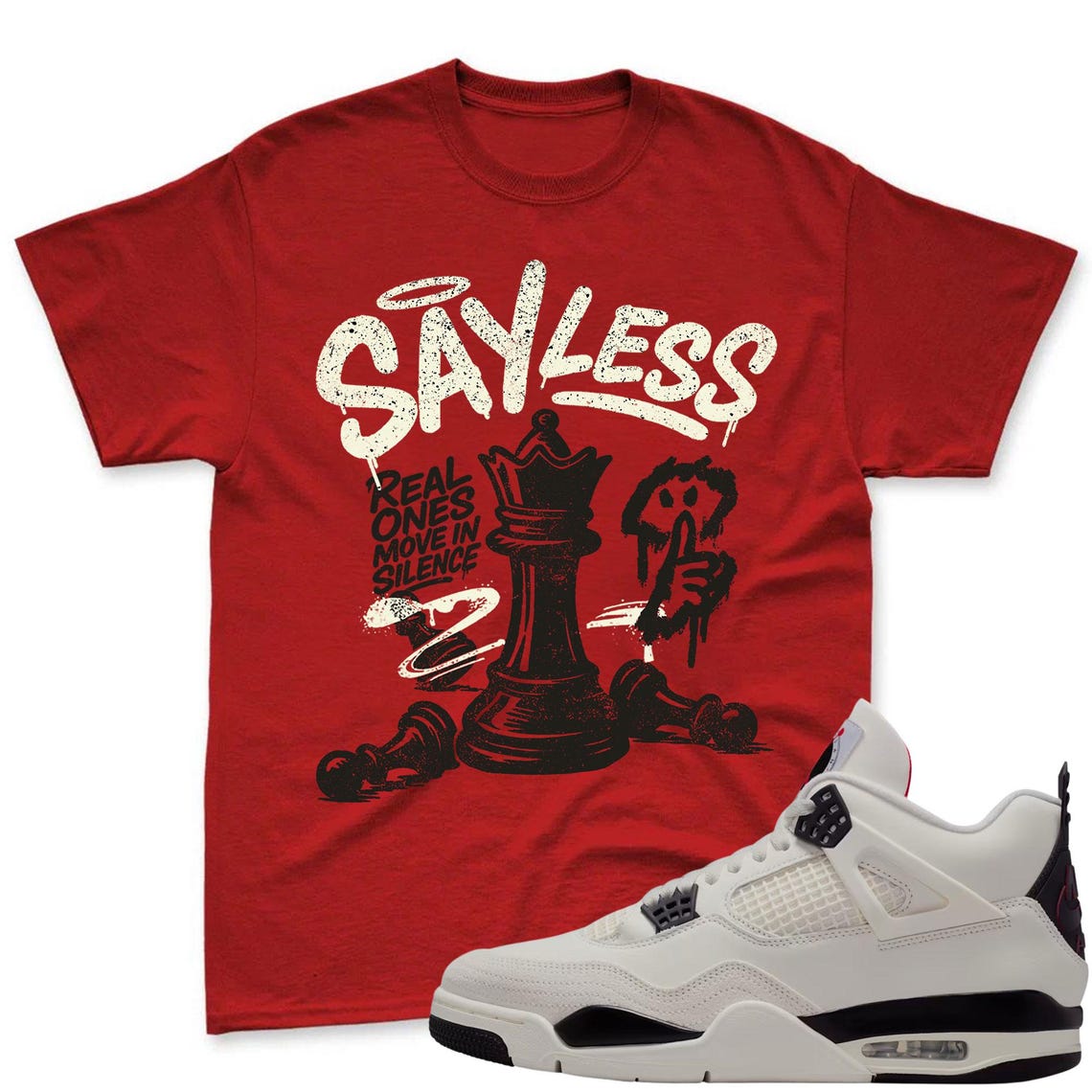 SAYLESS! Shirt To Match Jordan 4 Flight Club Sneaker - Flight Club Sneaker Match Shirt