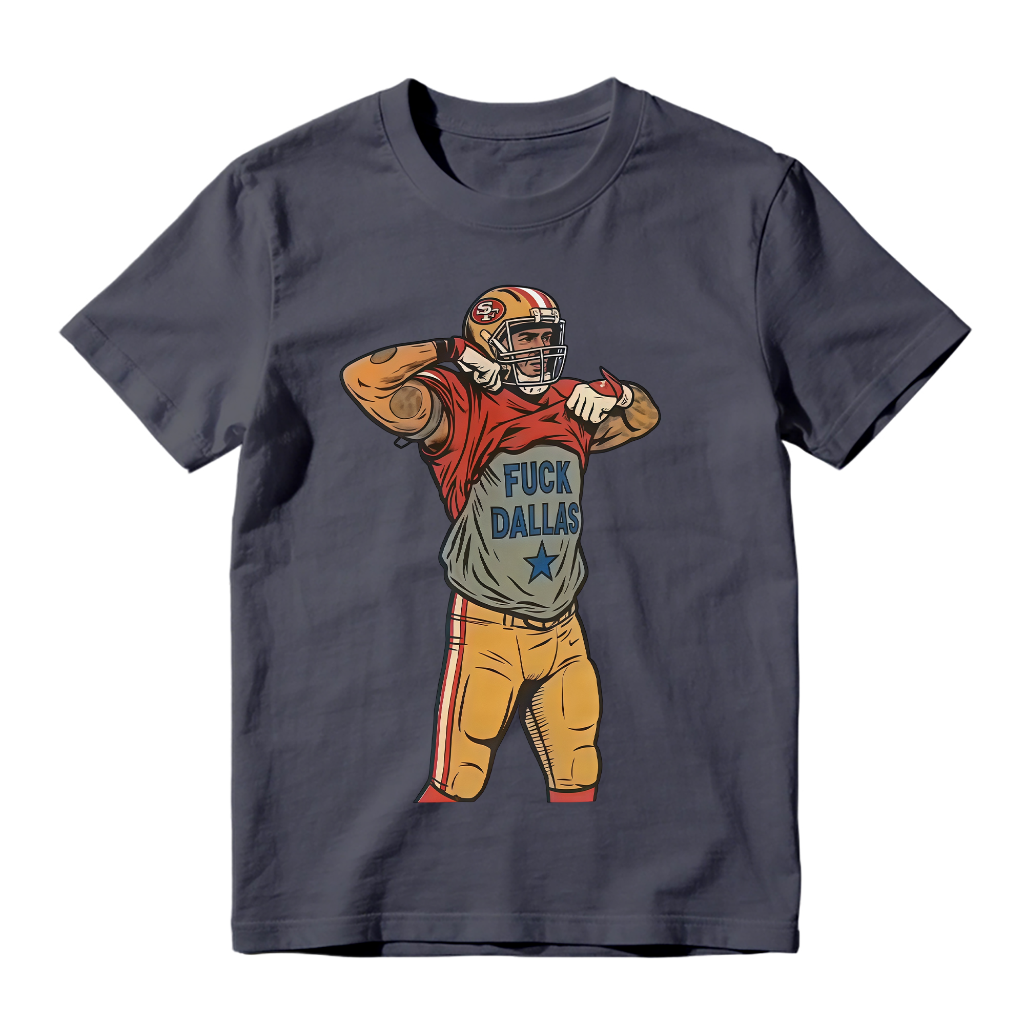 Football Player Flexing Undershirt Graphic T-Shirt