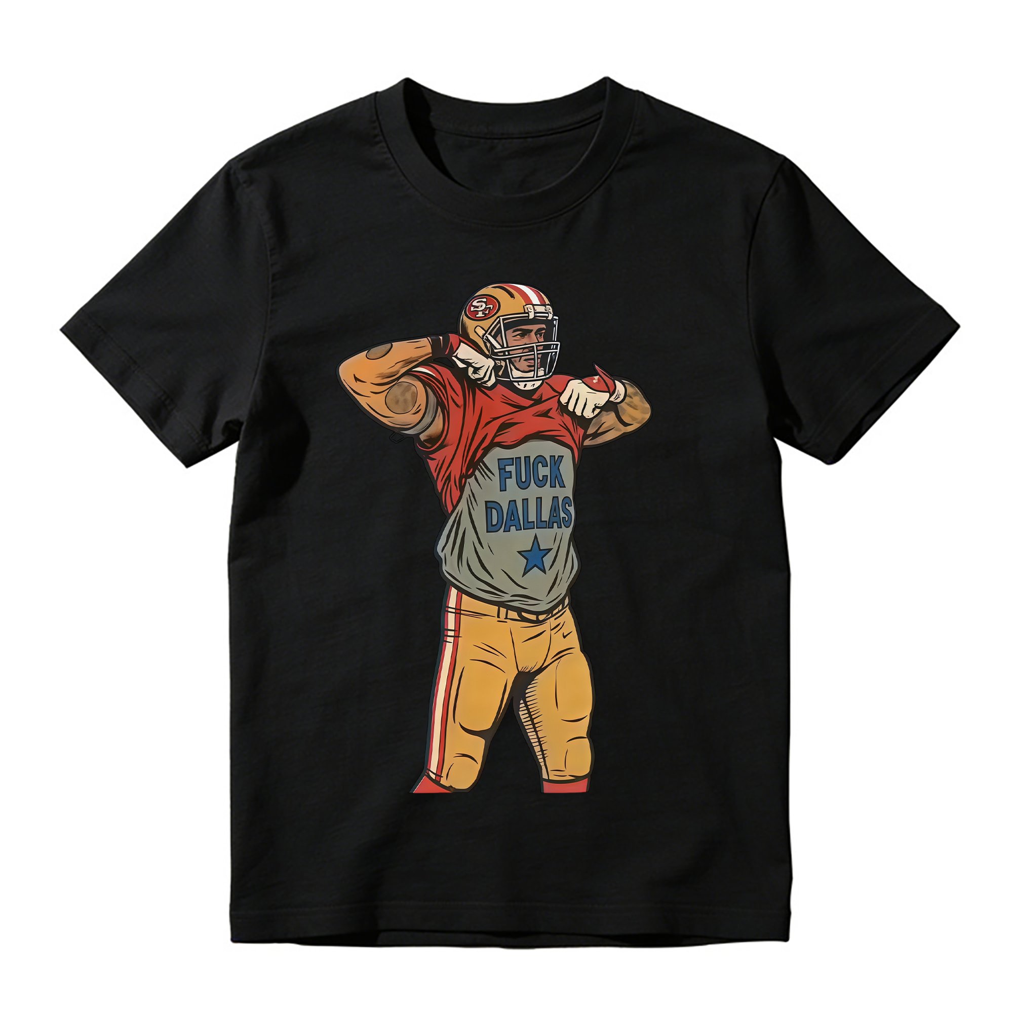 Football Player Flexing Undershirt Graphic T-Shirt