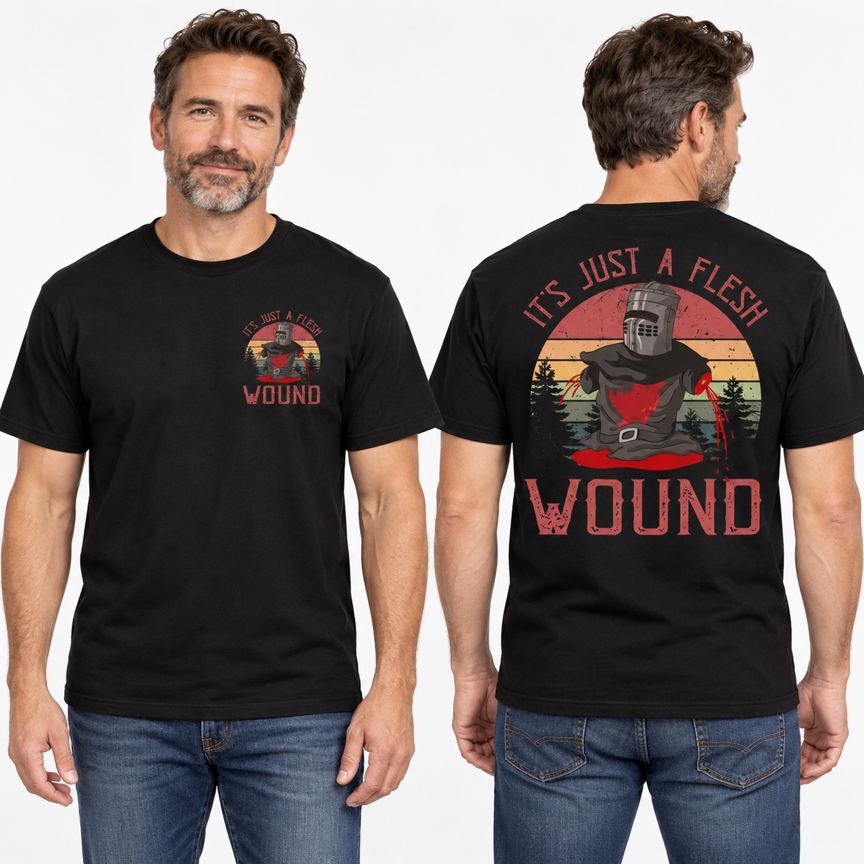 It's just a flesh wound Graphic Movie Shirt, Black Knight Quote Tee