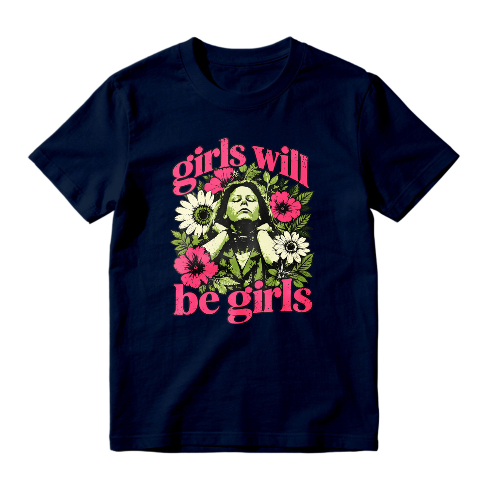 Girls Will Be Girls Floral Witch Graphic T-shirt