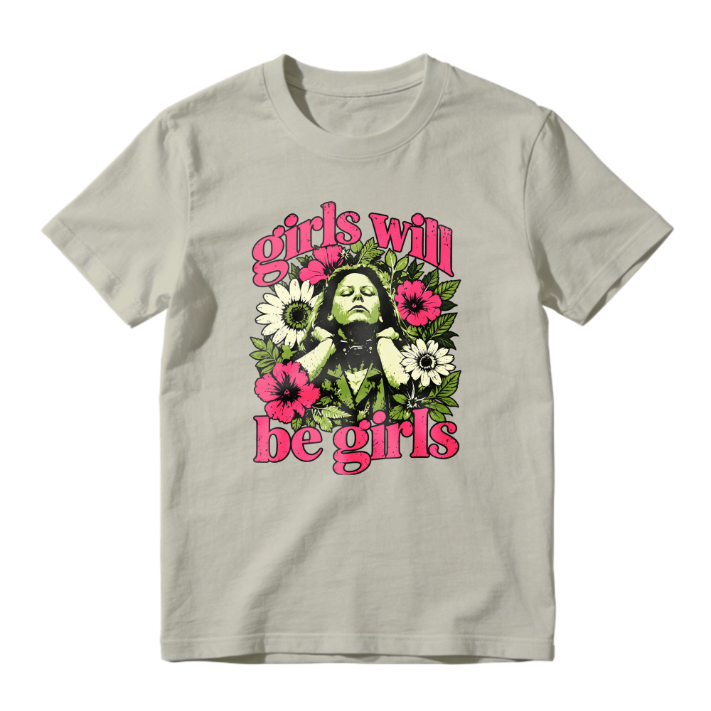Girls Will Be Girls Floral Witch Graphic T-shirt