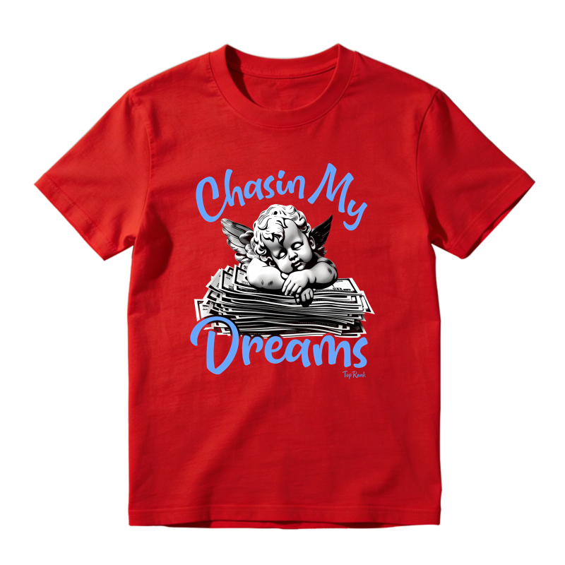 Chasin My Dreams Angel With Money Stack Shirt To Match Jordan 14 Black And University Blue Sneaker Match Shirt
