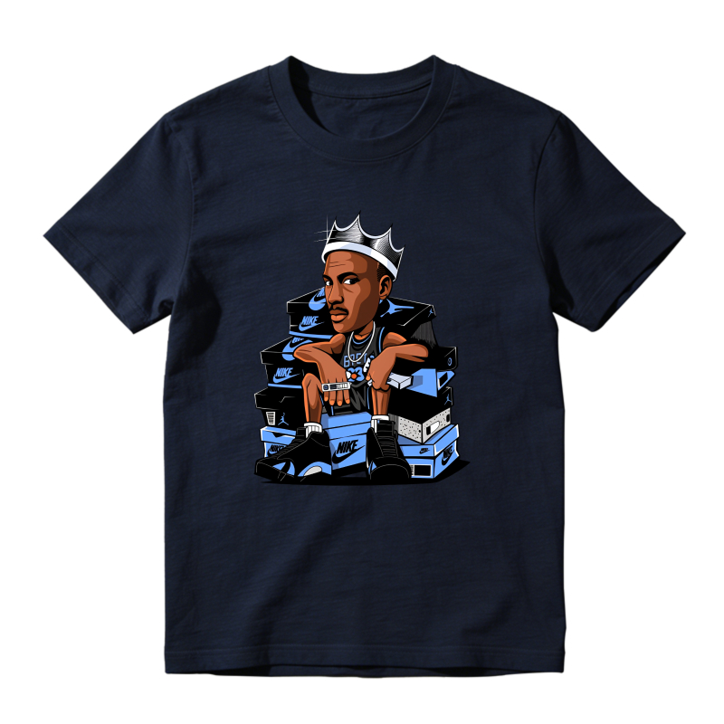 King On Sneakers Stack Sneaker T Shirt Matching Jordan 14 University Blue