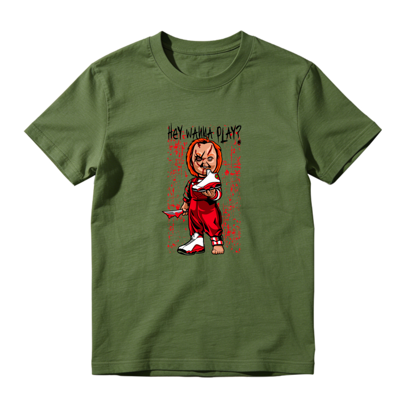 Chucky Doll With Knife And Text Sneaker T Shirt Matching Jordan 13 OG Chicago Red/White