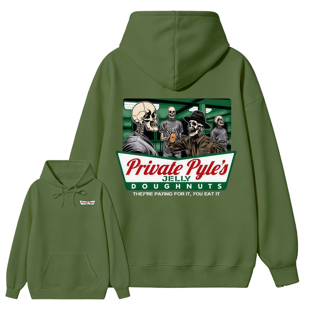 Pr1v4t3 Pyl3's Jelly Doughnuts Hoodie, Funny Military Skull Pullover