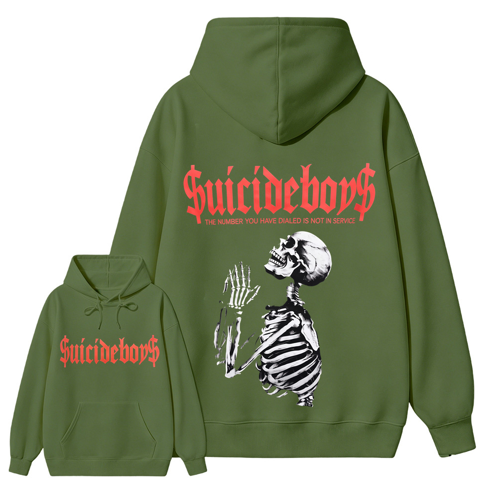 $uicideboy$ Skeleton Pray Hoodie The Number You Have Dialed Is Not In Service Streetwear Hoodie