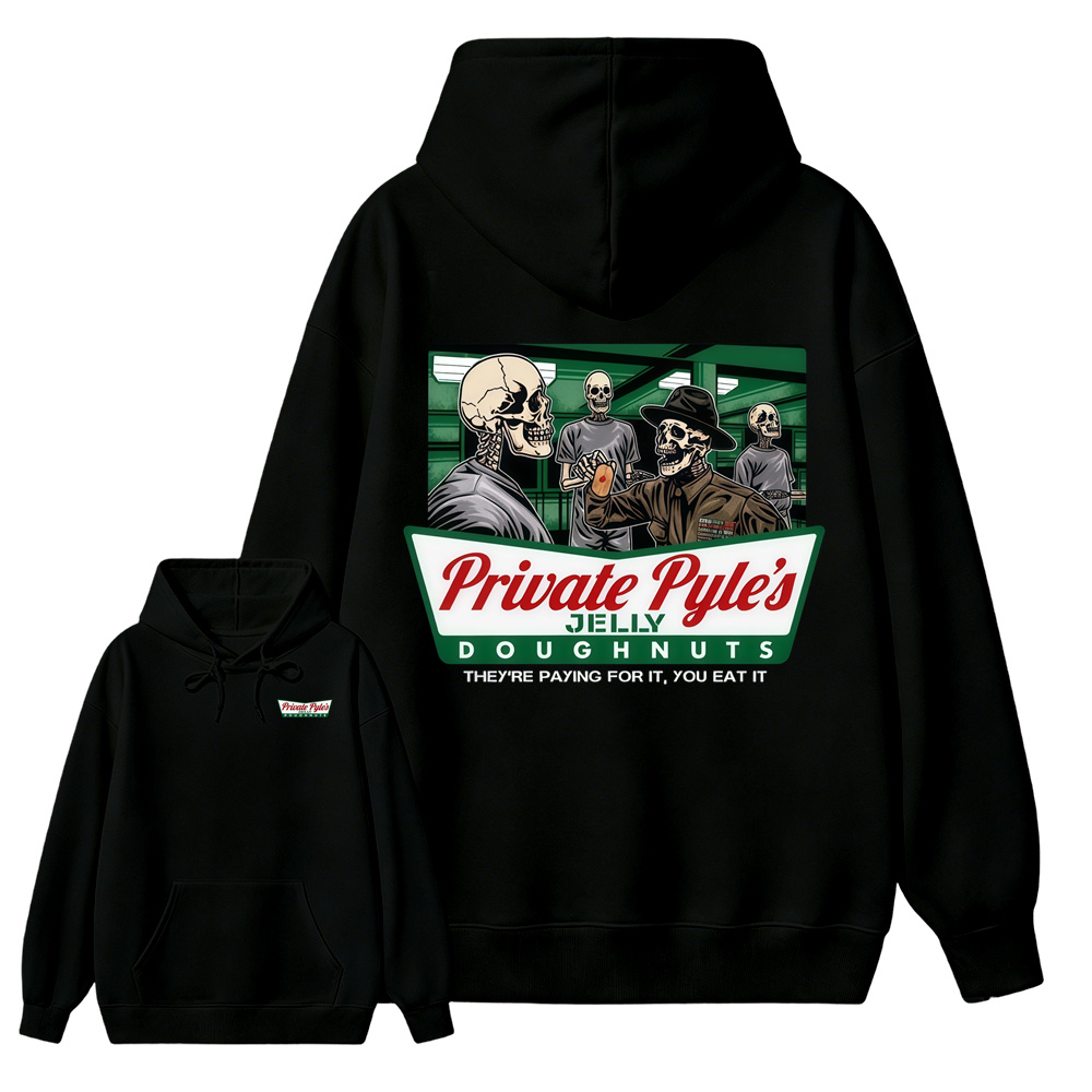 Pr1v4t3 Pyl3's Jelly Doughnuts Hoodie, Funny Military Skull Pullover