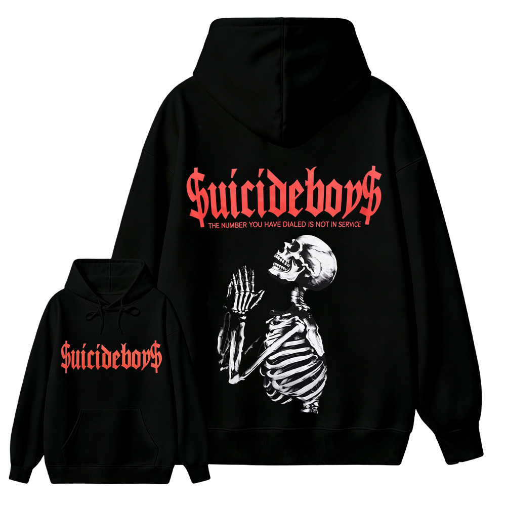 $uicideboy$ Skeleton Pray Hoodie The Number You Have Dialed Is Not In Service Streetwear Hoodie