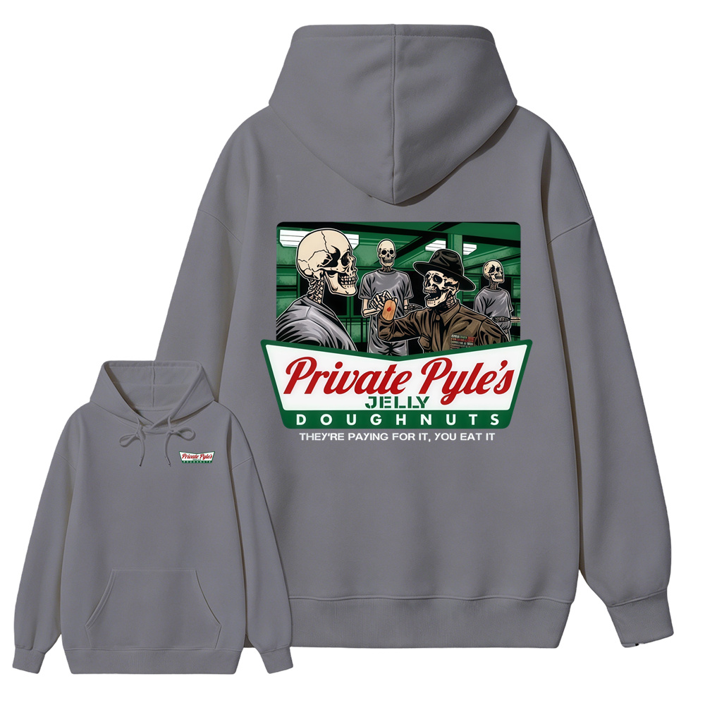 Pr1v4t3 Pyl3's Jelly Doughnuts Hoodie, Funny Military Skull Pullover