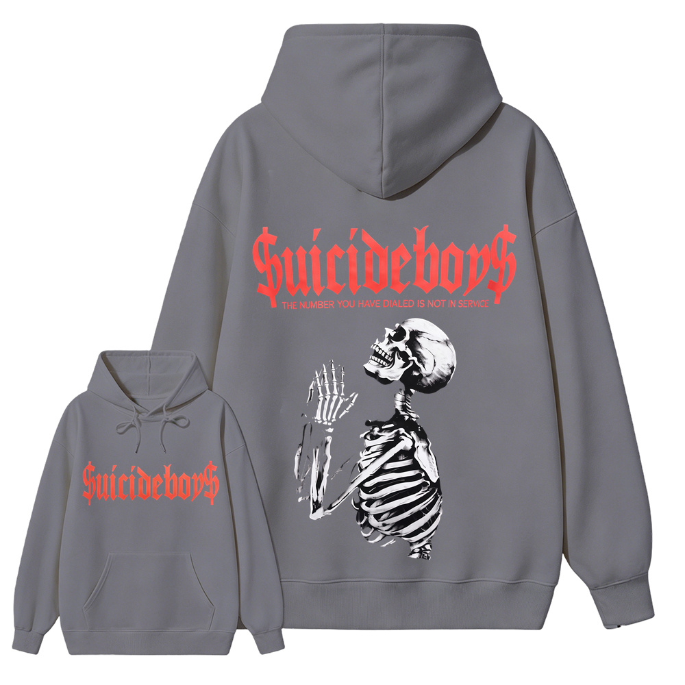 $uicideboy$ Skeleton Pray Hoodie The Number You Have Dialed Is Not In Service Streetwear Hoodie