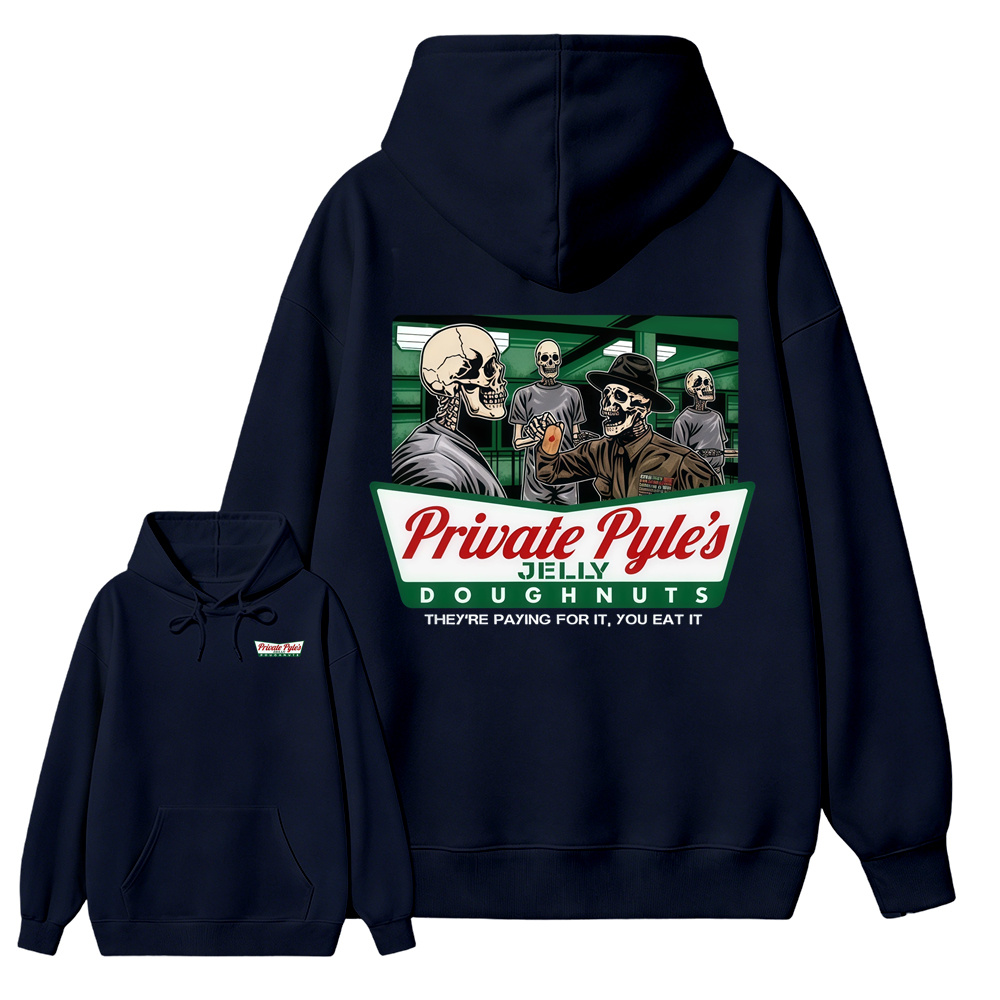 Pr1v4t3 Pyl3's Jelly Doughnuts Hoodie, Funny Military Skull Pullover