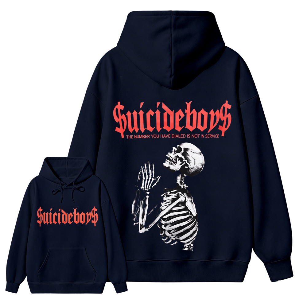 $uicideboy$ Skeleton Pray Hoodie The Number You Have Dialed Is Not In Service Streetwear Hoodie