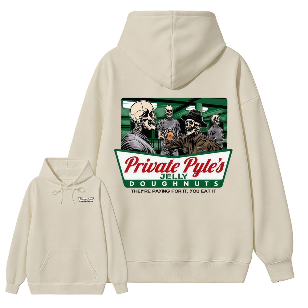 Pr1v4t3 Pyl3's Jelly Doughnuts Hoodie, Funny Military Skull Pullover
