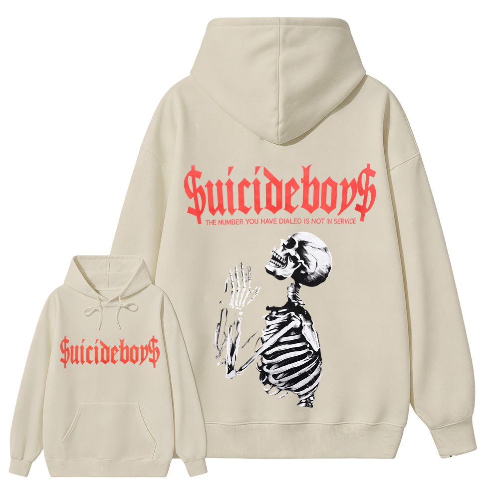 $uicideboy$ Skeleton Pray Hoodie The Number You Have Dialed Is Not In Service Streetwear Hoodie