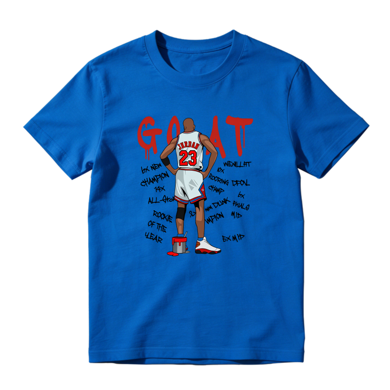 G O A T Michael Jordan 23 Chicago Bulls Champion All Star Rookie Of The Year Shirt To Match Air Jordan 13 Chicago Sneaker Match Shirt