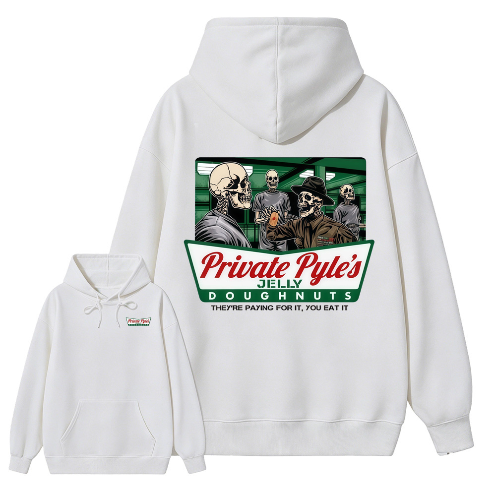 Pr1v4t3 Pyl3's Jelly Doughnuts Hoodie, Funny Military Skull Pullover