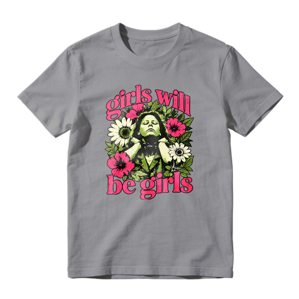 Girls Will Be Girls Floral Witch Graphic T-shirt