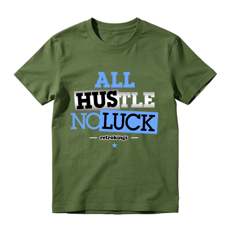 All Hustle No Luck Sneaker T Shirt Matching Jordan 14 University Blue